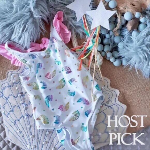 NWT Mia & Miles rainbow shine one piece swimsuit - Picture 1 of 4